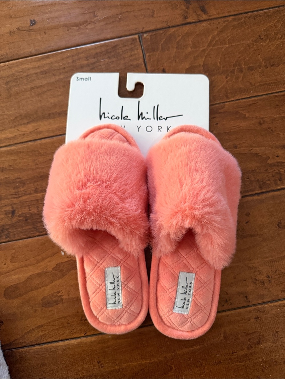 Nicole Miller Coral Plush Slide Slippers